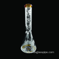 New Design 14 Inches skull sandblasted Beaker Hookah Glass Smoking Water Pipe